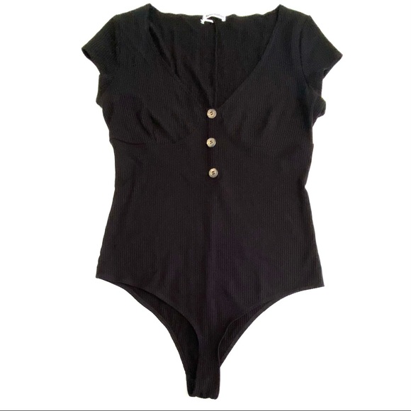 NWOT Reformation Black Marten Button Bodysuit XL - Picture 5 of 10